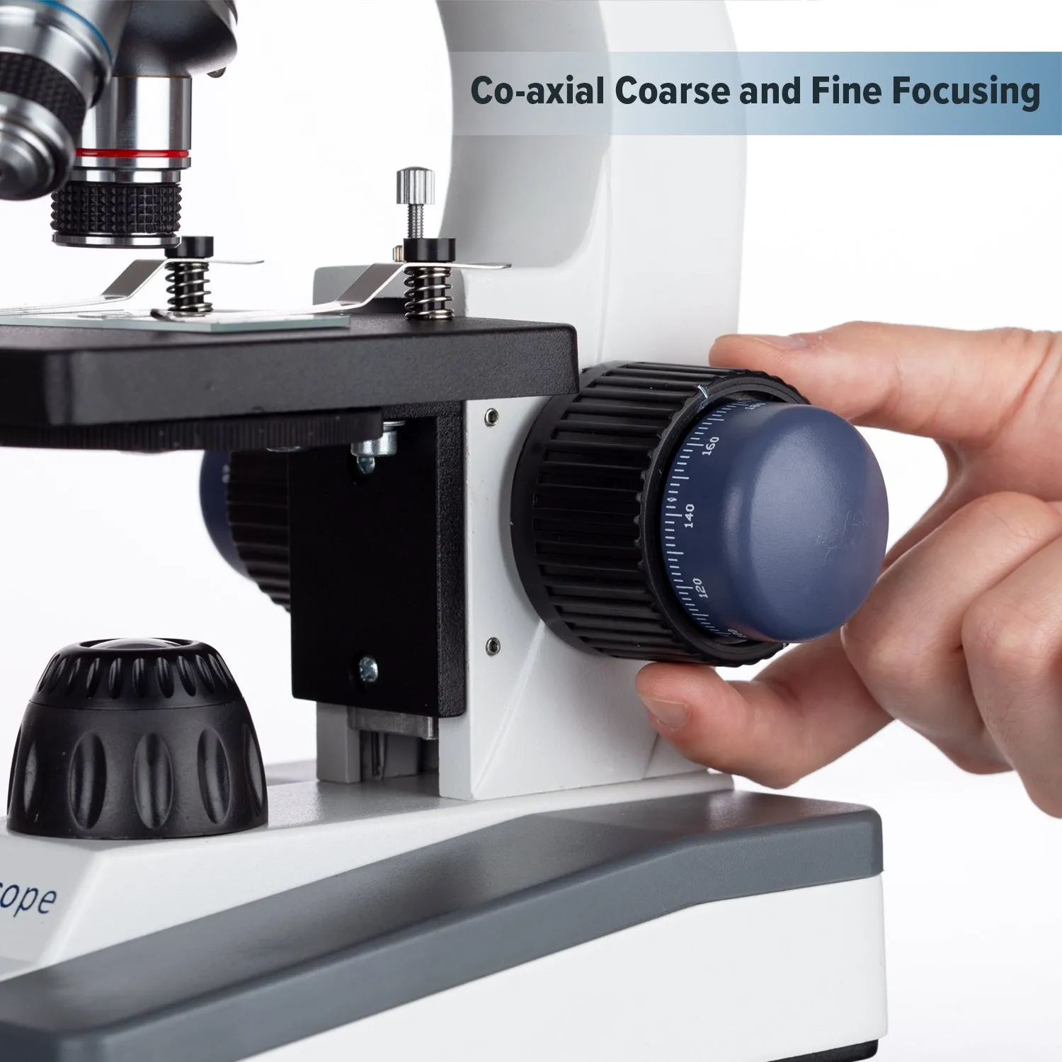 AmScope M150 Series Portable Student Monocular Compound Microscope 40X-1000X Magnification with LED and 25 Prepared Slides