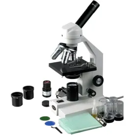 AmScope M500 Series  Advanced Student Monocular Compound Microscope 40X-1000X Magnification With Camera