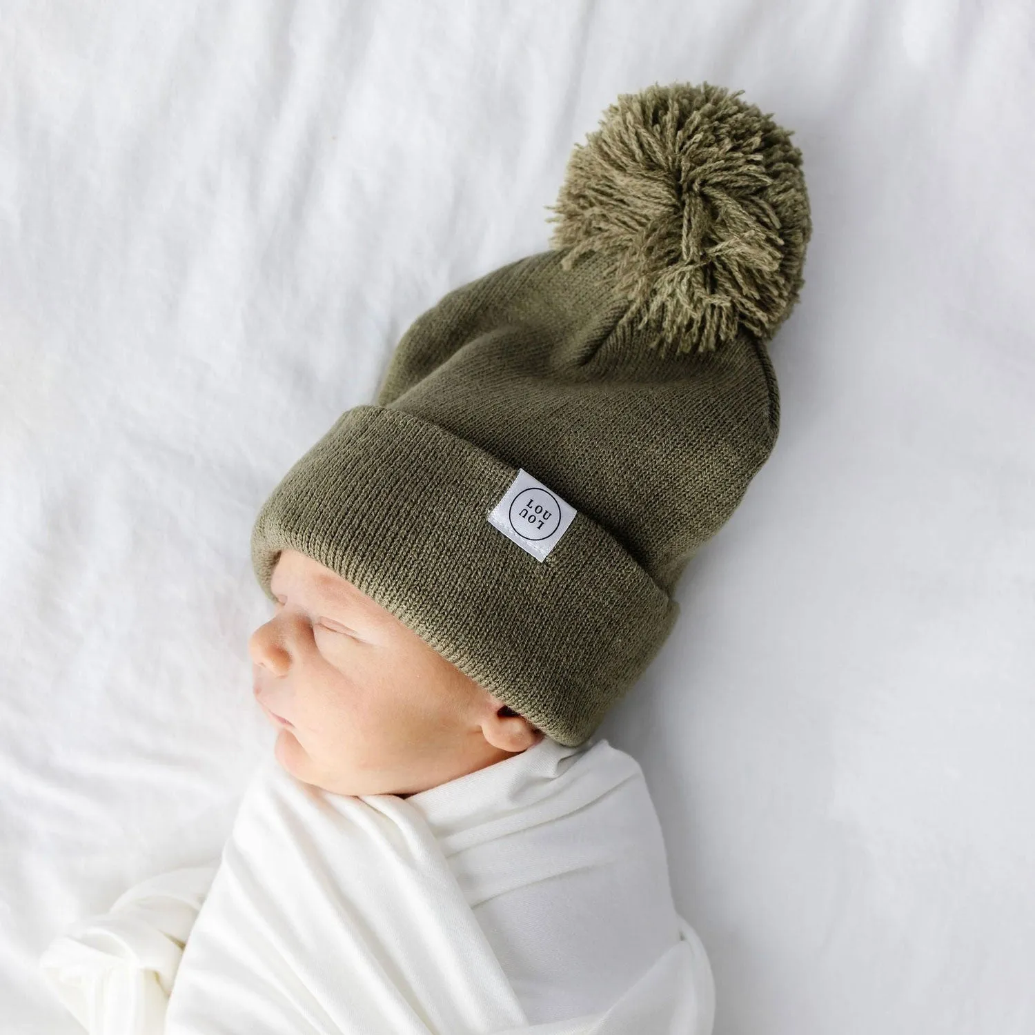 Beanie with Pom - Moss Green