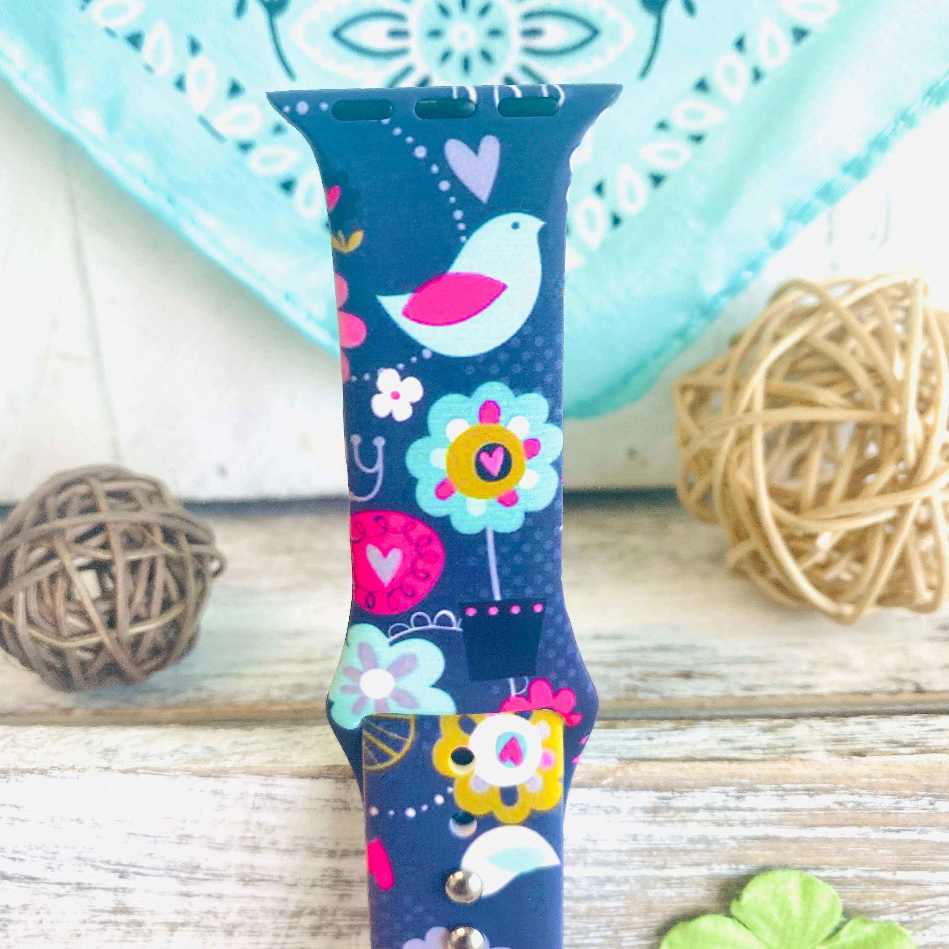 Birdie Print Silicone Band For Apple Watch