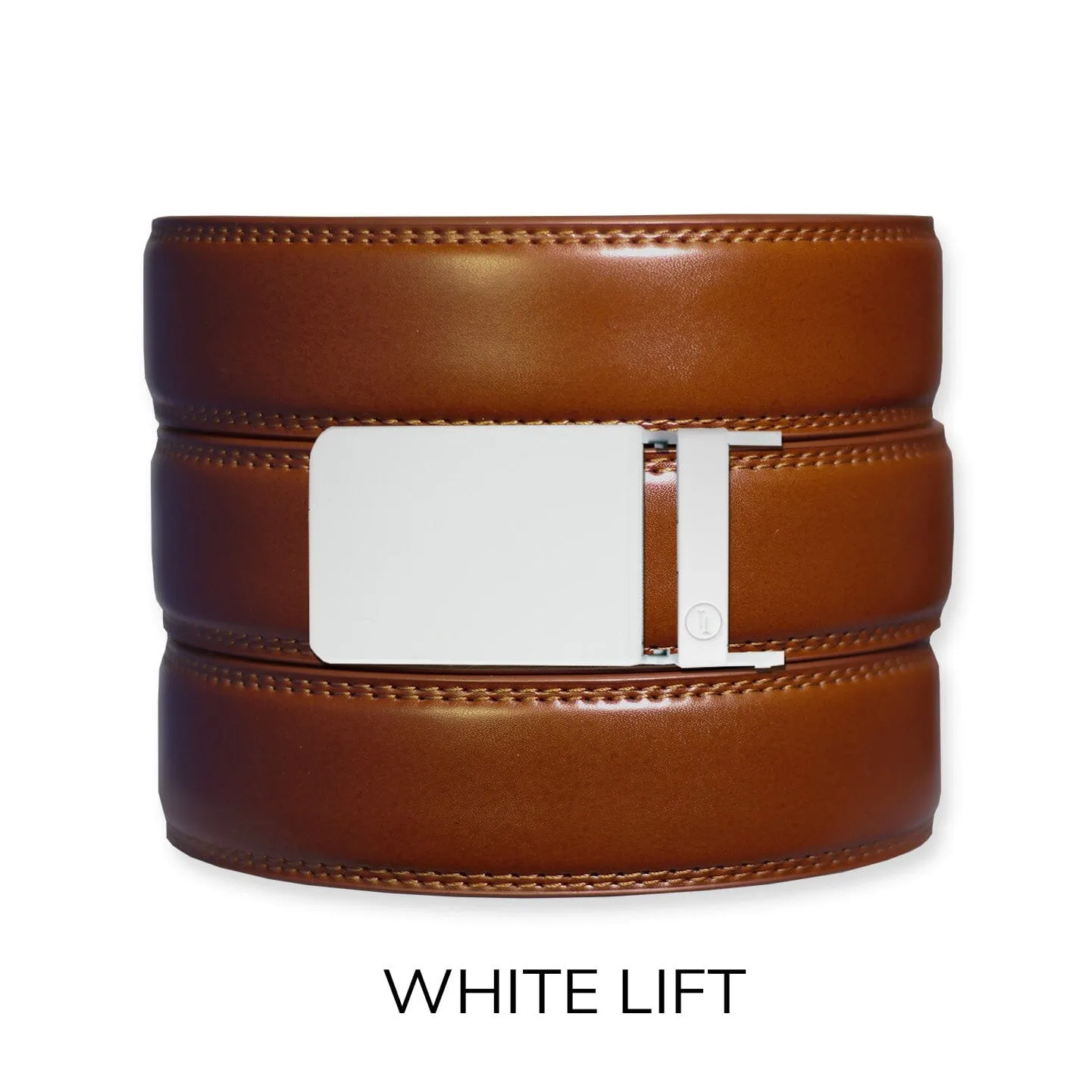 Cognac Leather Ratchet Belt & Buckle Set