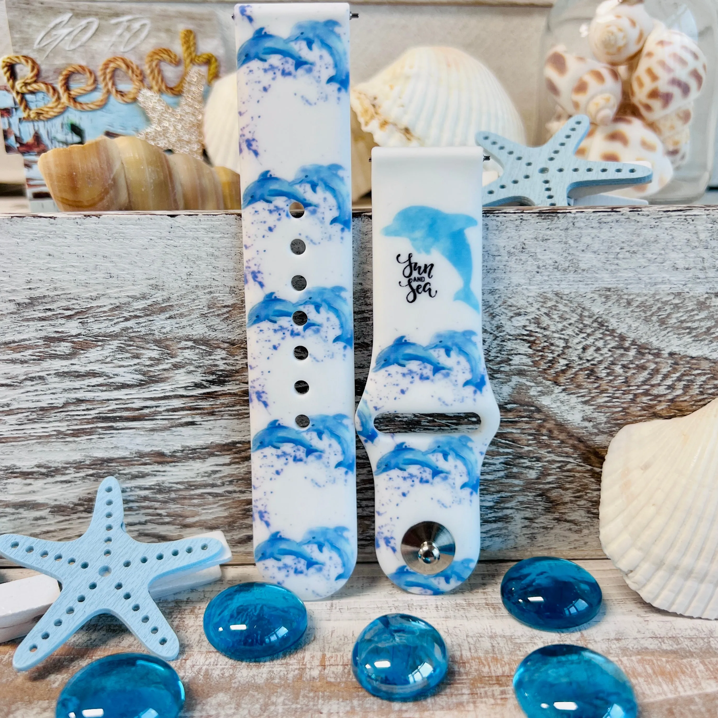Dolphin Vibes Print Silicone Band For Samsung Watch