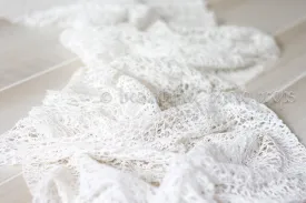 Fabric Lace Wrap in White