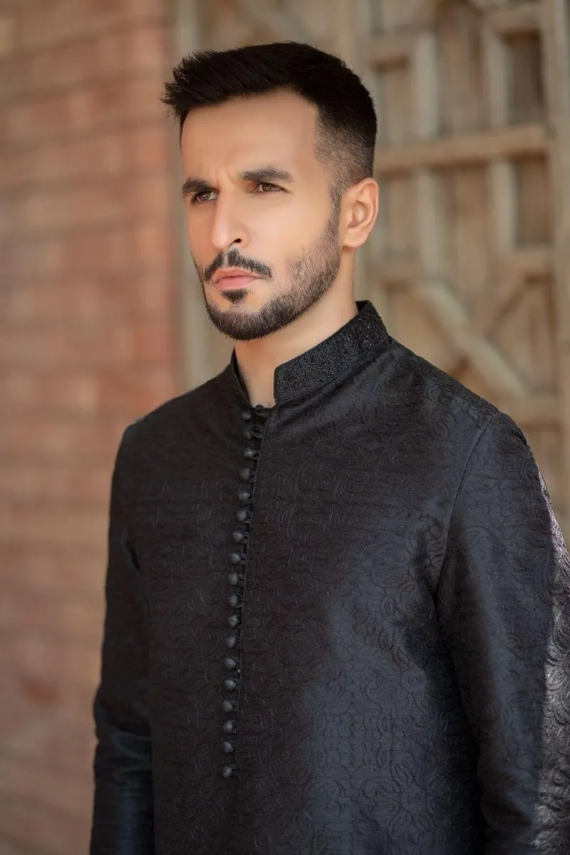 GEM Garments - Nafees - Kurta - Black - 1 Piece - Embroidered