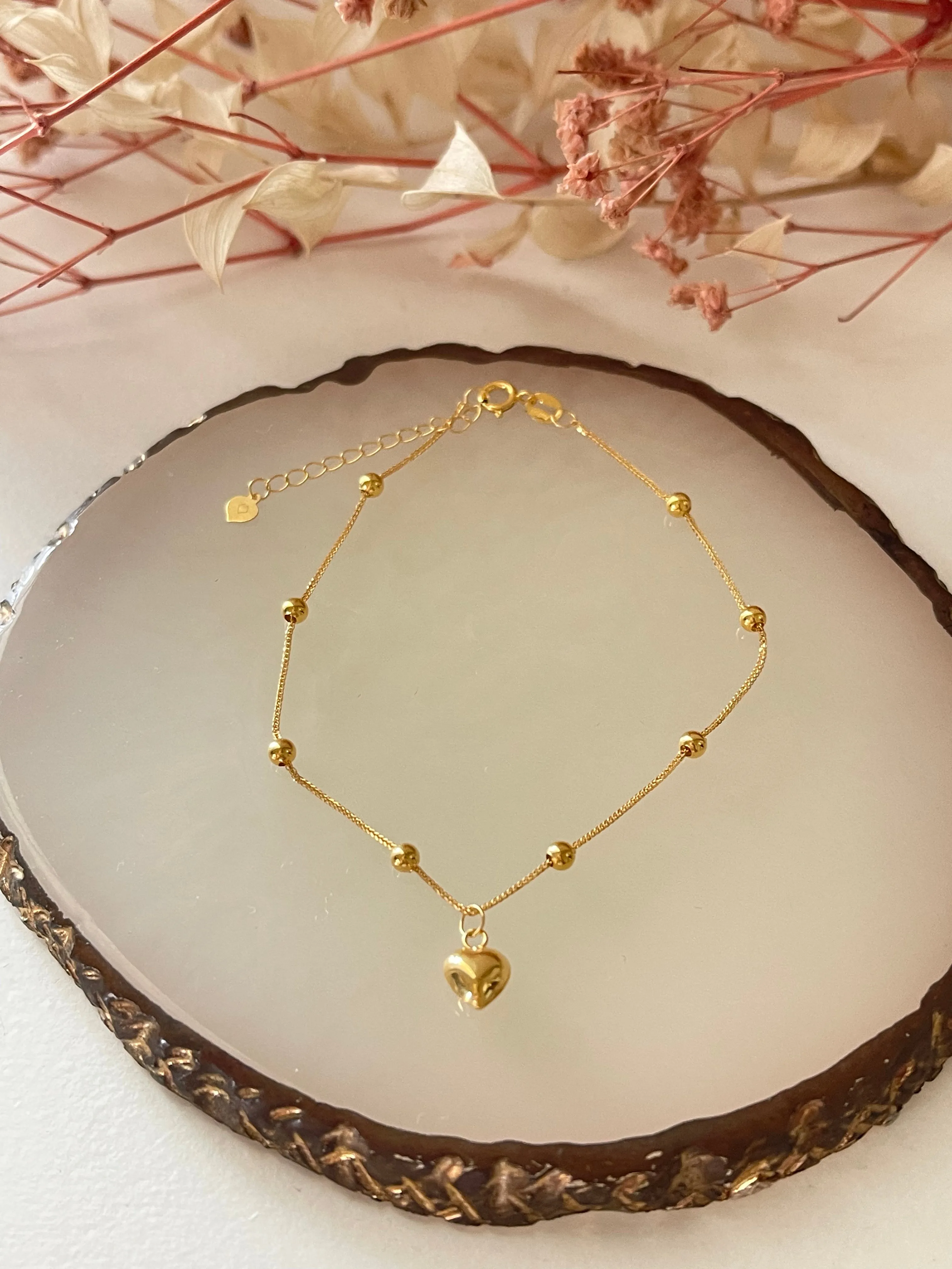 #GOLD2024 | 18K Golden Lucky Balls with Heart Bracelet