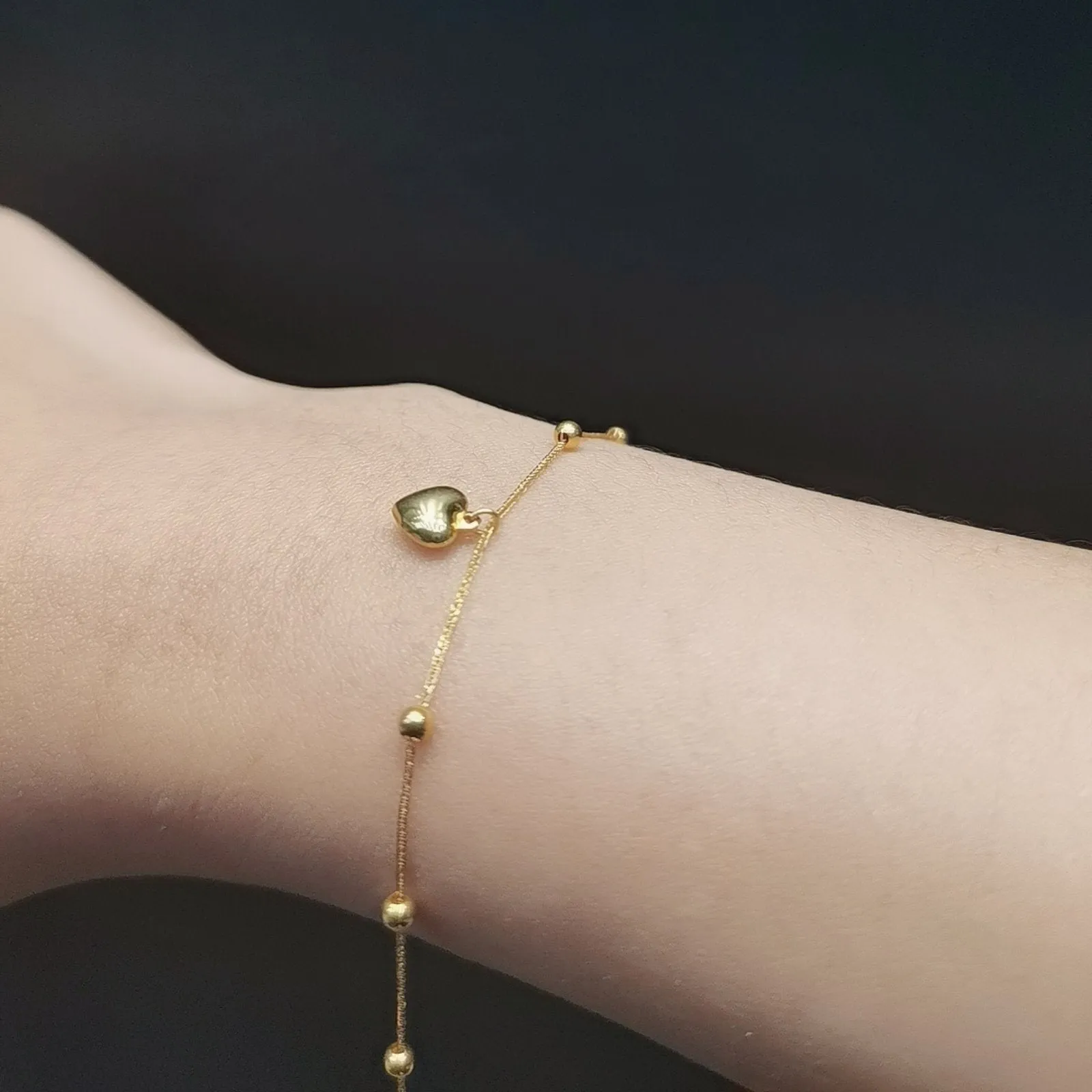 #GOLD2024 | 18K Golden Lucky Balls with Heart Bracelet
