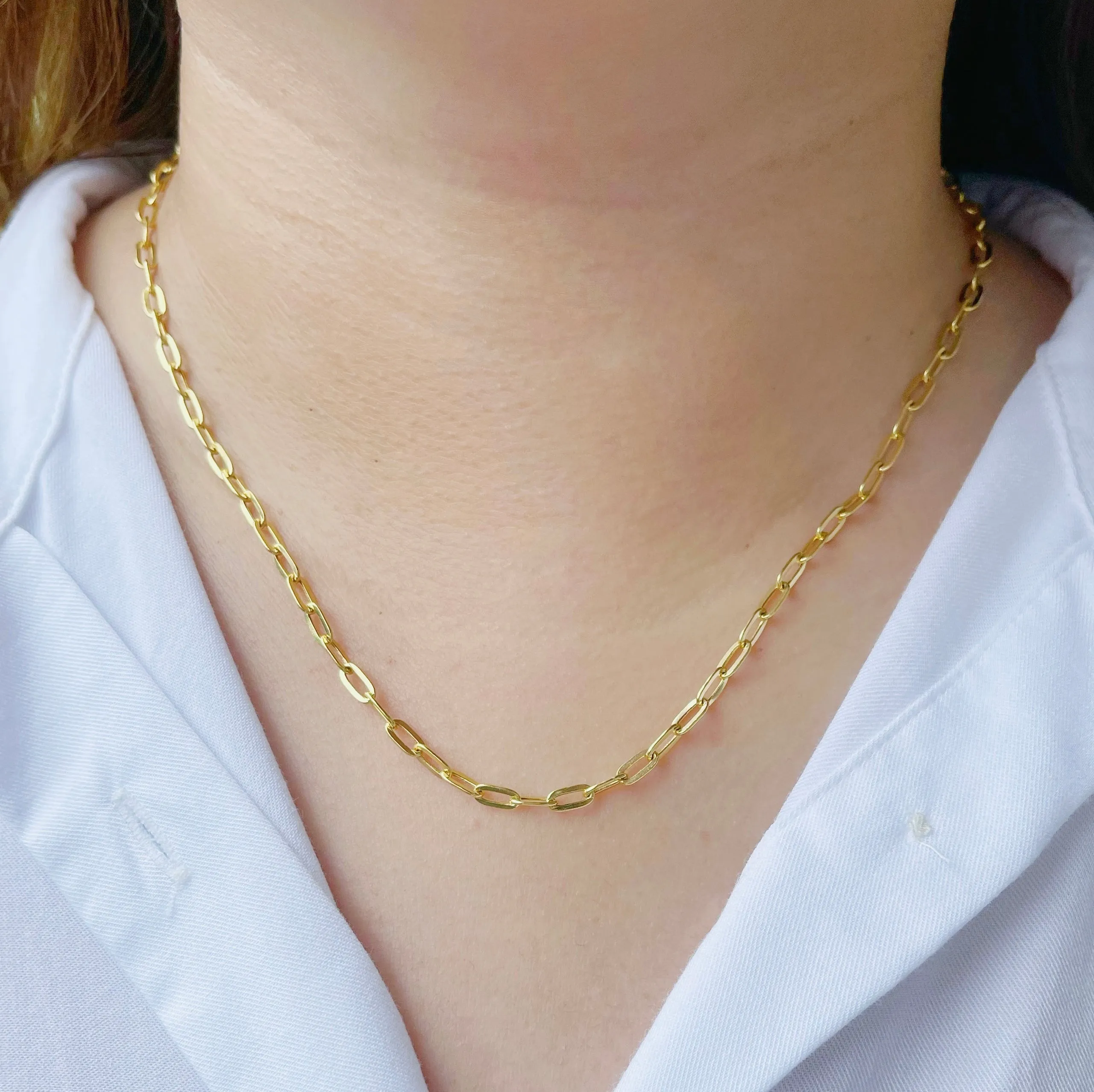 #GOLD2024 | 18K Golden Paperclip Chain 18”