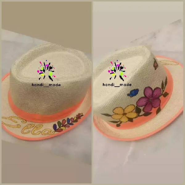 handi___made Customized Hand Painted Kids Summer Hats