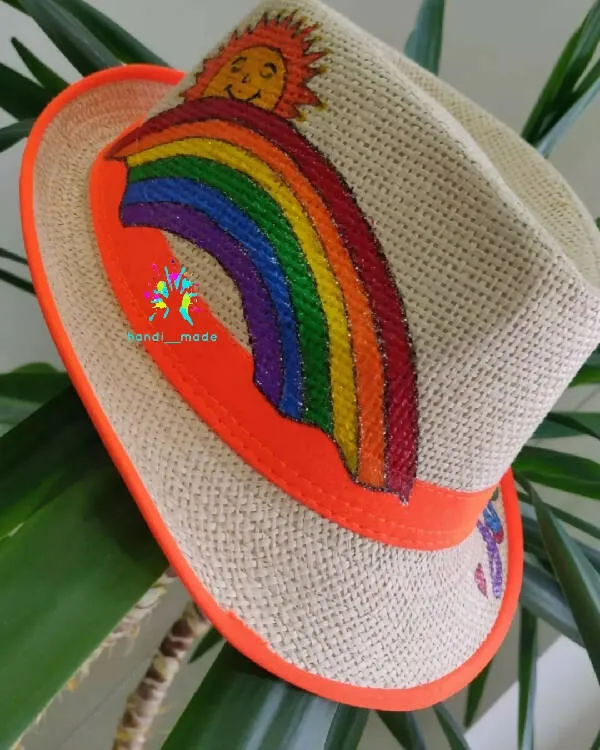 handi___made Customized Hand Painted Kids Summer Hats