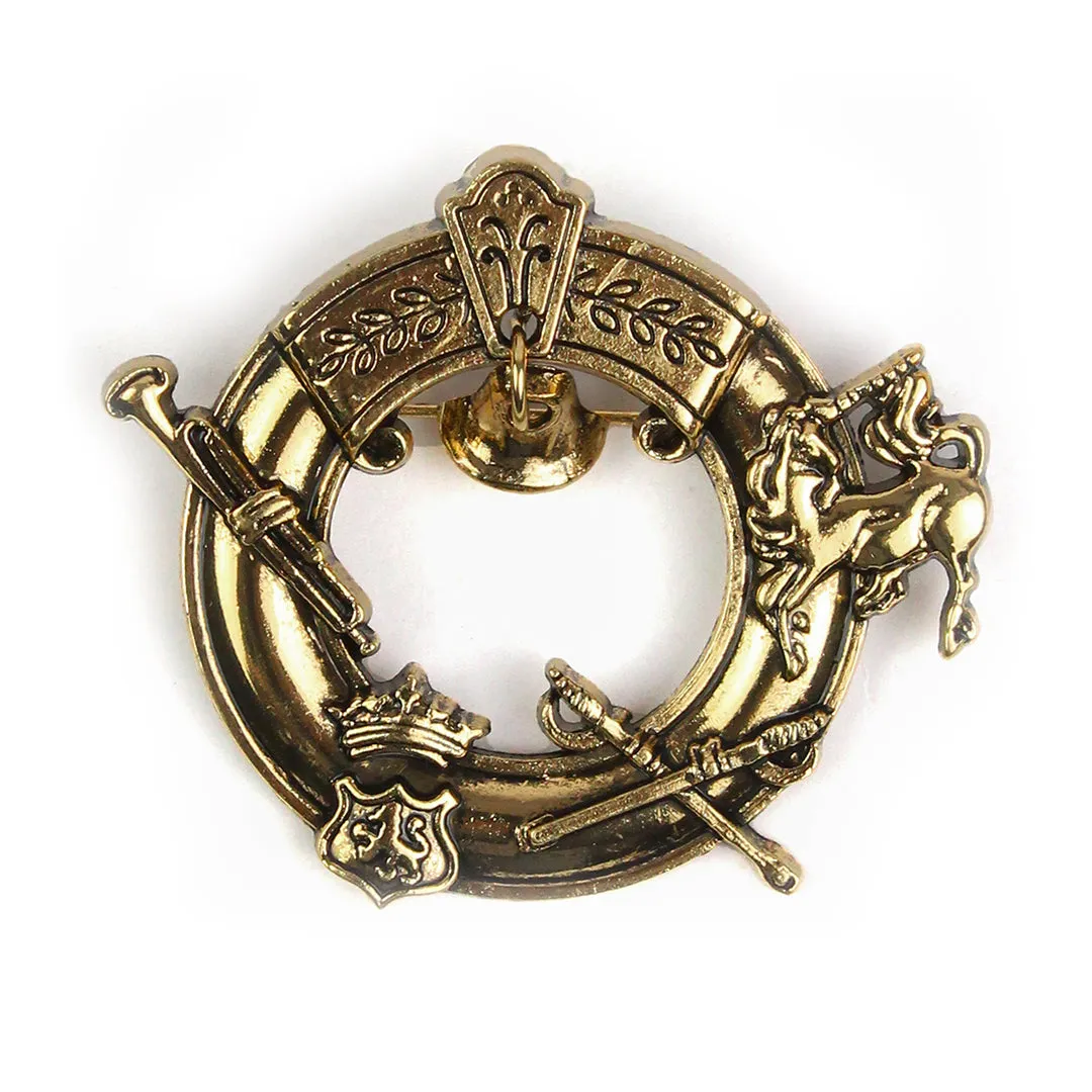 Kavove Crimson Circle Drape Red Colour Brooch