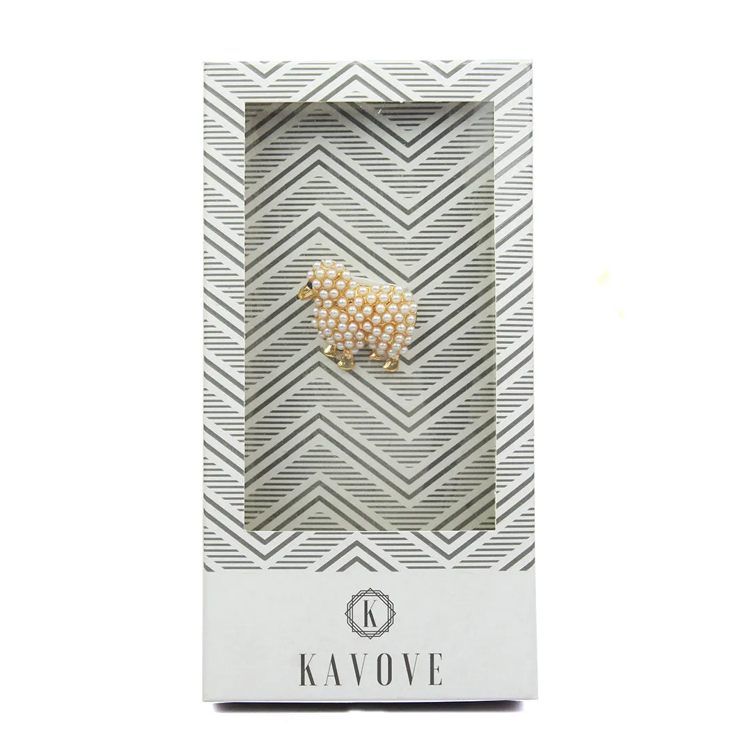 Kavove Fleece Pearl White Colour Brooch