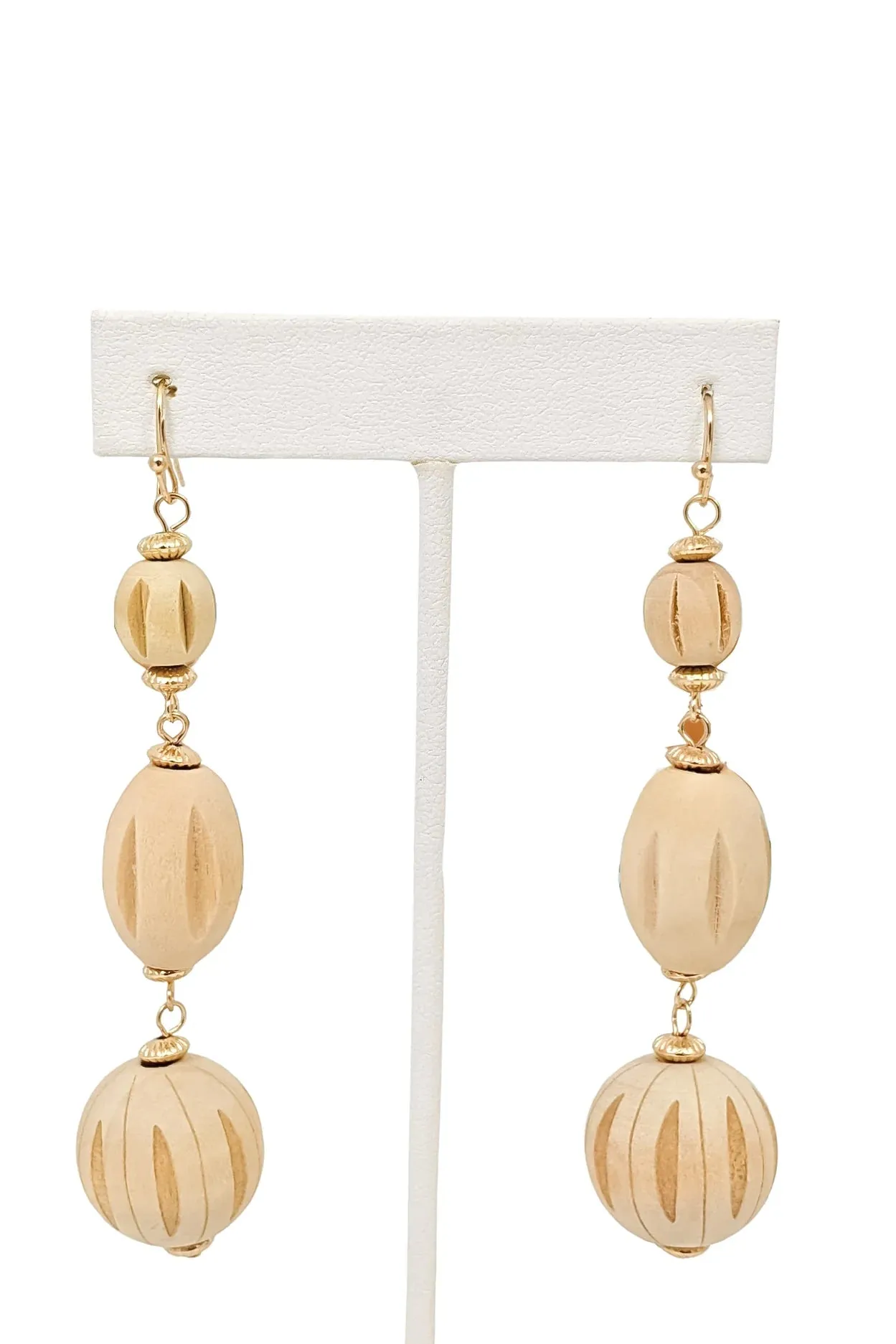 Lightweight Wooden Dangle Earrings