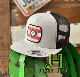 NEW 2023 Jobes Trucker Cap - Silver/Black Aztec Maroon patch