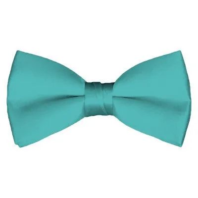 Solid Pre-Tied Aqua Green Bow Tie
