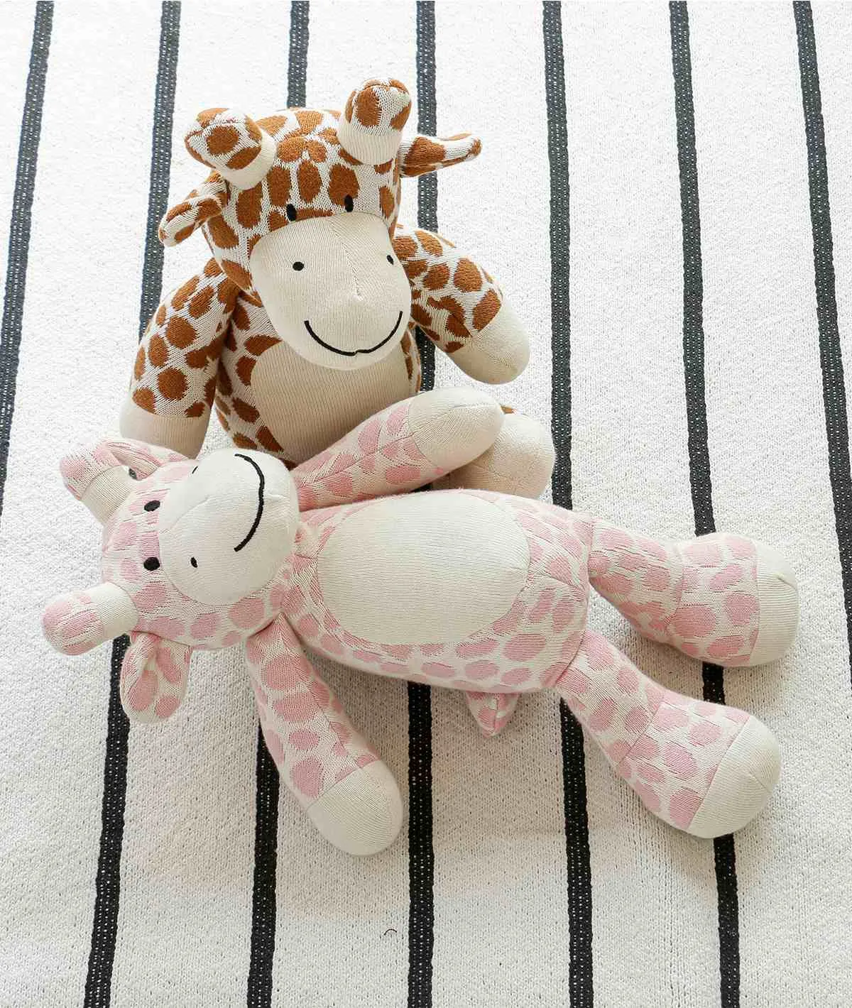 Tall Giraffe - Cotton Knitted Stuffed Soft Toy For Babies & Kids (Bubblegum Pink & Ivory)
