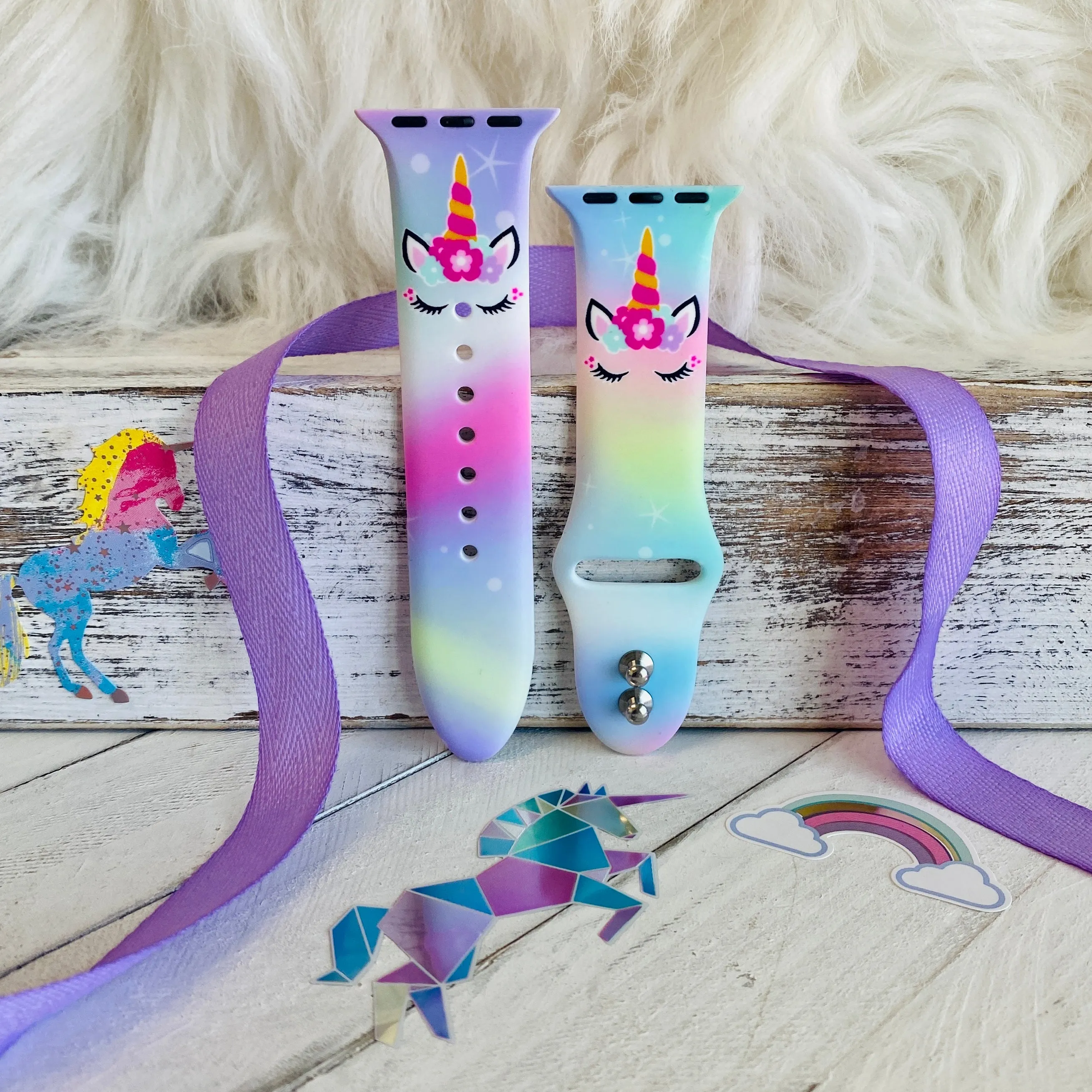 Unicorn Print Silicone Band For Apple Watch