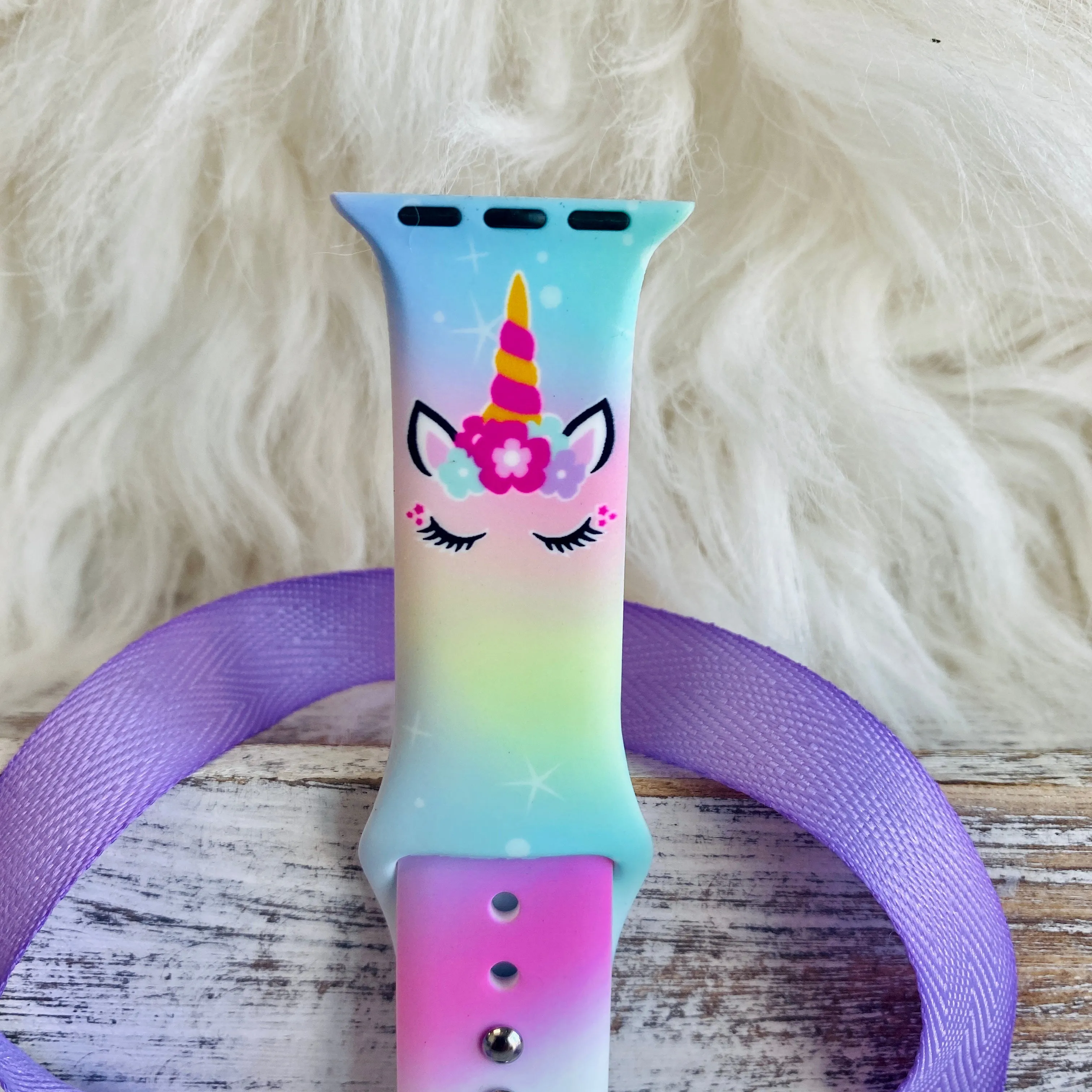 Unicorn Print Silicone Band For Apple Watch