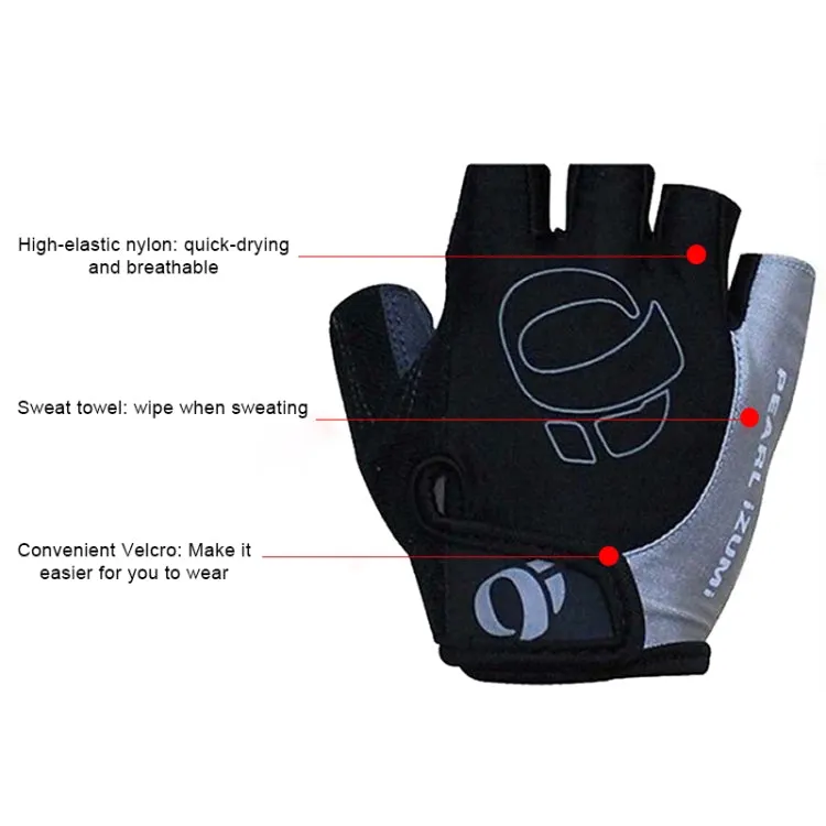 YIZIMI Anti-shock Half-finger Gloves Cycling Silicone Short Finger Gloves, Size: S(Black Gray)