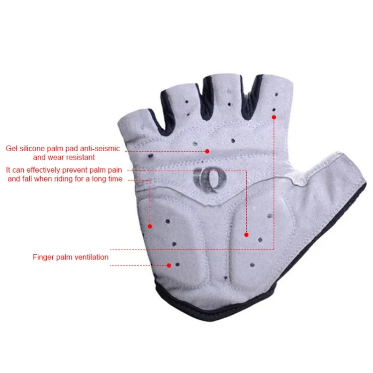 YIZIMI Anti-shock Half-finger Gloves Cycling Silicone Short Finger Gloves, Size: S(Black Gray)